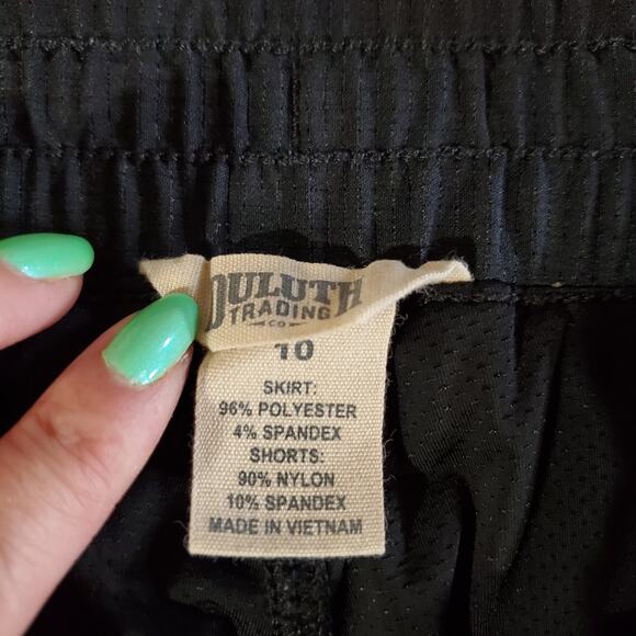Duluth Trading Co Breezeshooter Skort Plus Size 10 Black Pockets Active Stretch - Picture 6 of 10